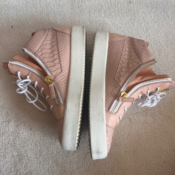 Giuseppe Zanotti python embossed trainers blush pink - Picture 2 of 6